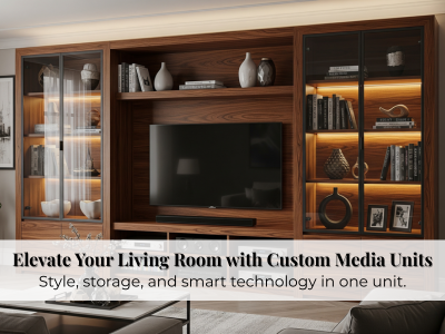 Custom media unit combining style and storage